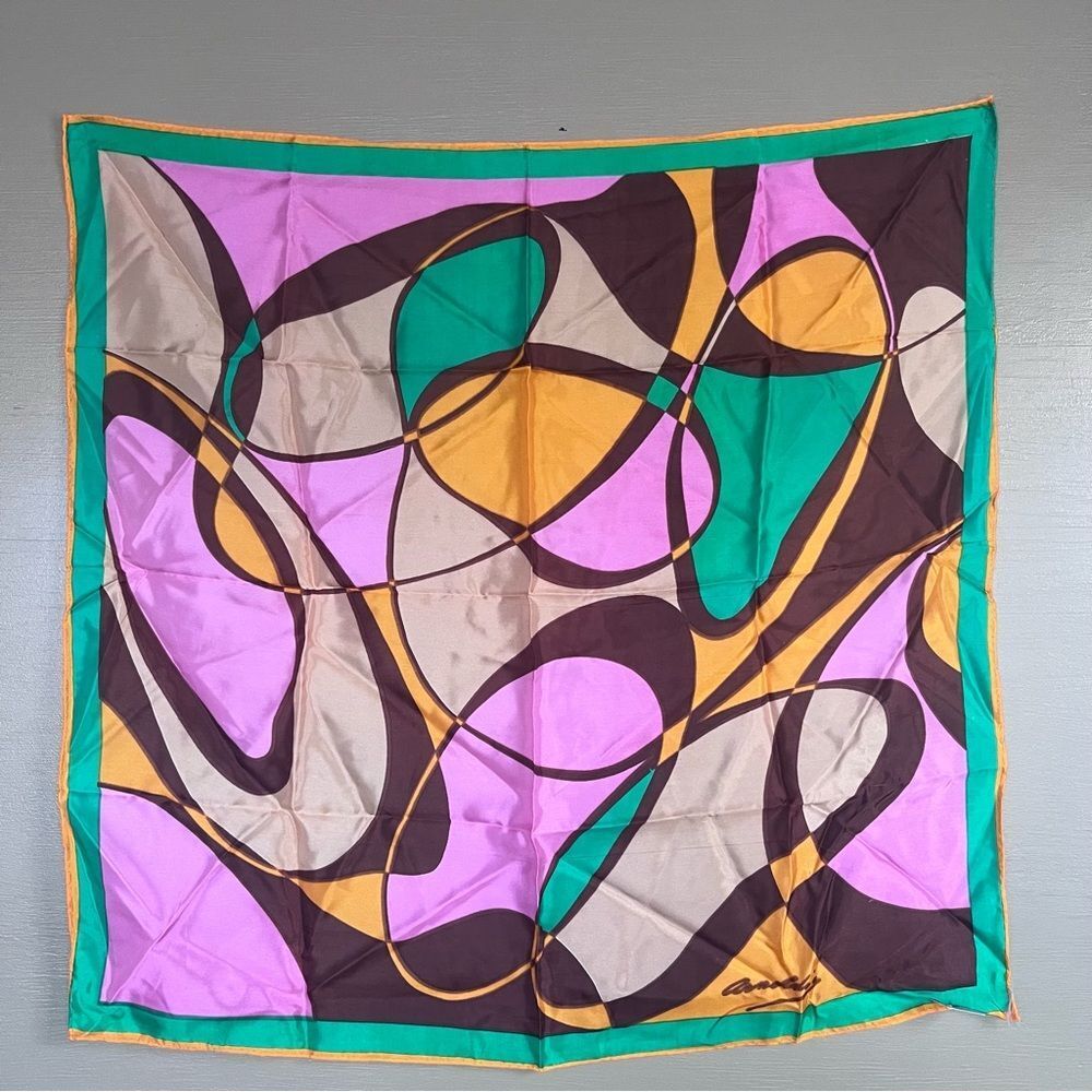 Grants Department Store Acetate Scarf Square Japan Vintage New Old Stock